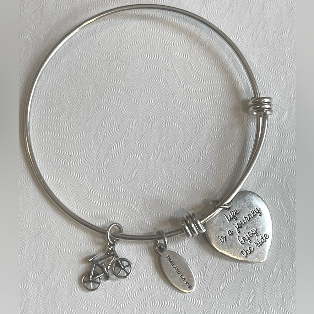 Sterling Silver bicycle charm bracelet